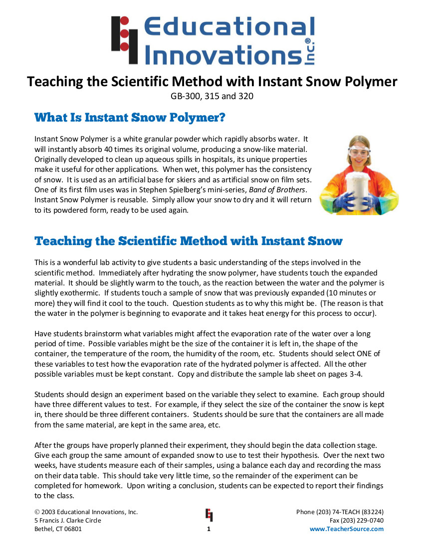 Scientific Method Lesson - Educational Innovations Blog