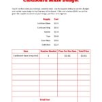 Cardboard Maze Budget Worksheet