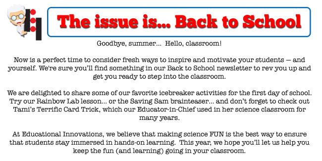 Back to School Newsletter - Educational Innovations Blog